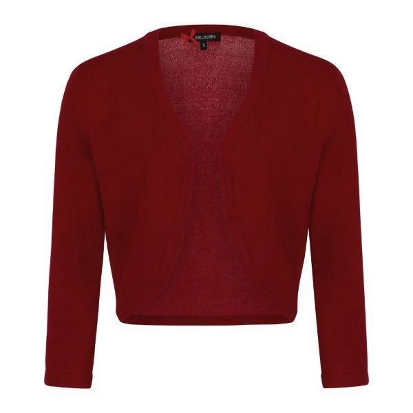 3/4 Sleeve Red Stretch Shrug Bolero