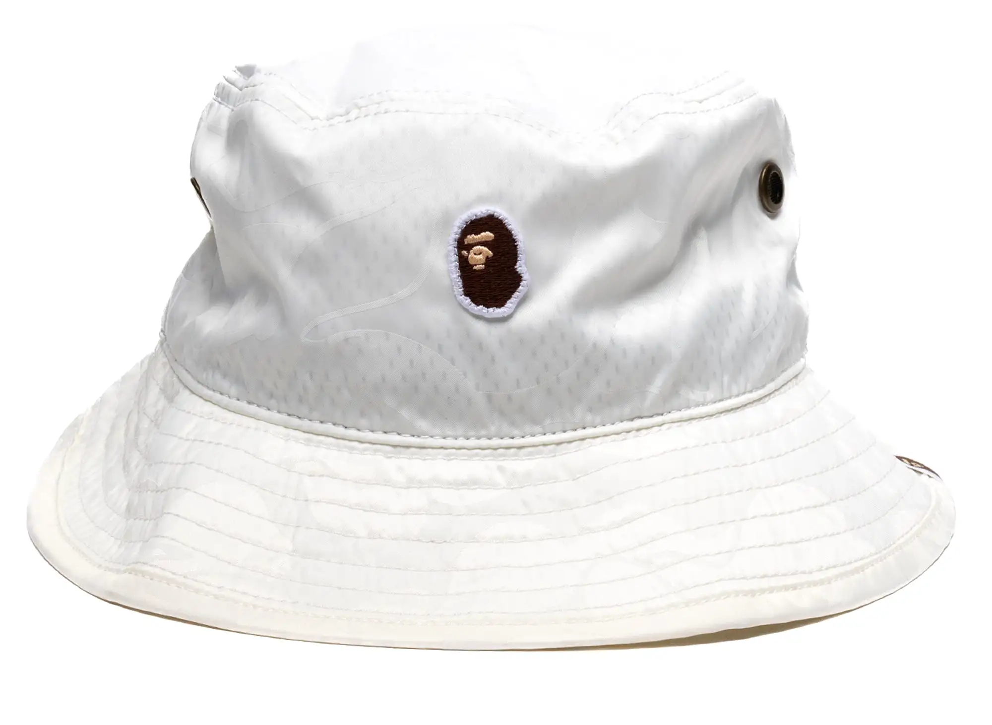 A Bathing Ape Tonal Solid Camo Bucket Hat in Ivory