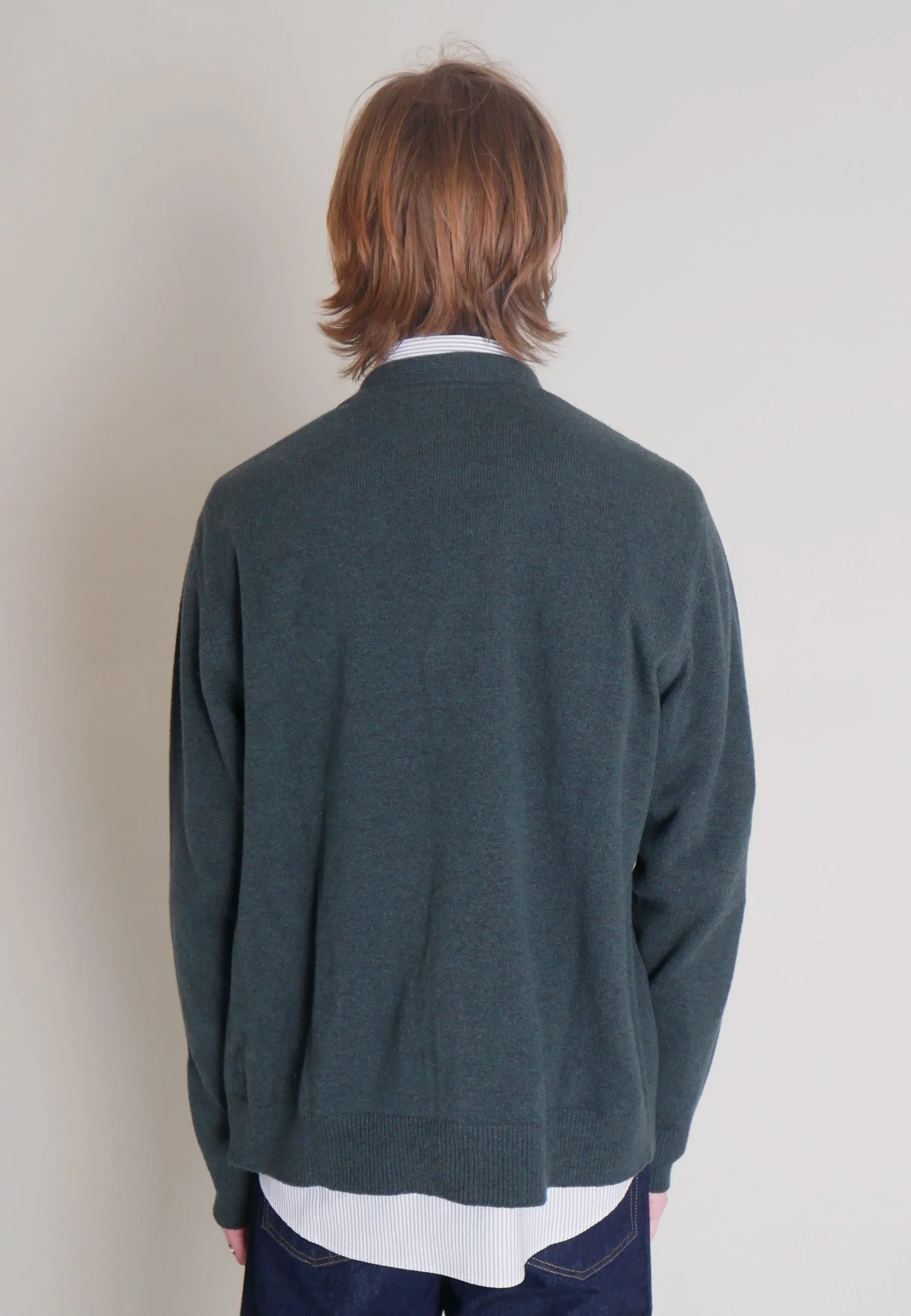 Adam Lambswool Cardigan - forest green