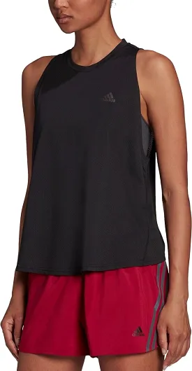 adidas Run Icons Womens Running Tank Top Vest Made With Nature Black Breathable