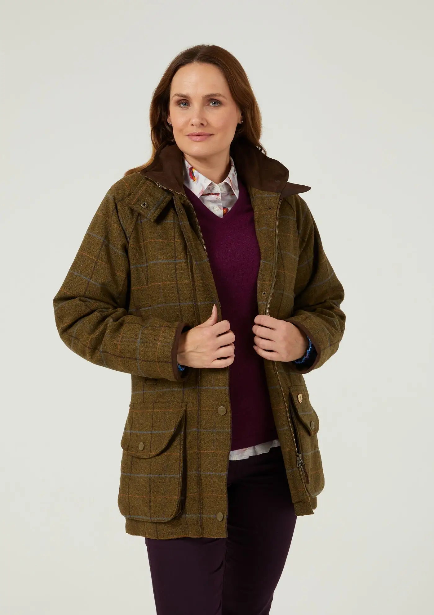 Alan Paine Women's Combrook Waterproof Tweed Coat