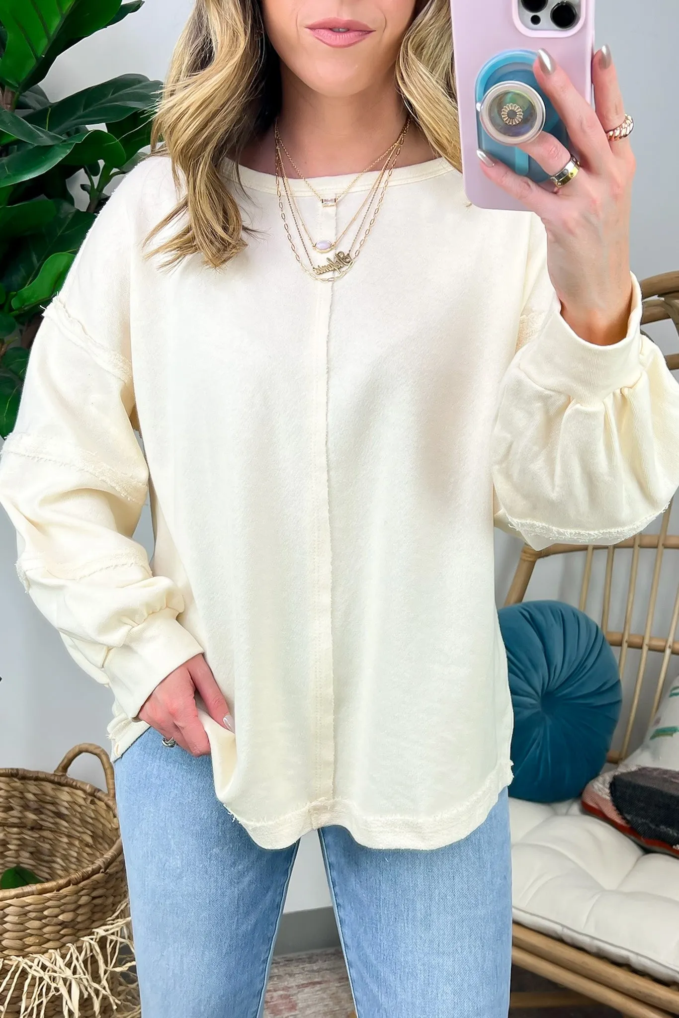 Ameena Exposed Seam Relaxed Top