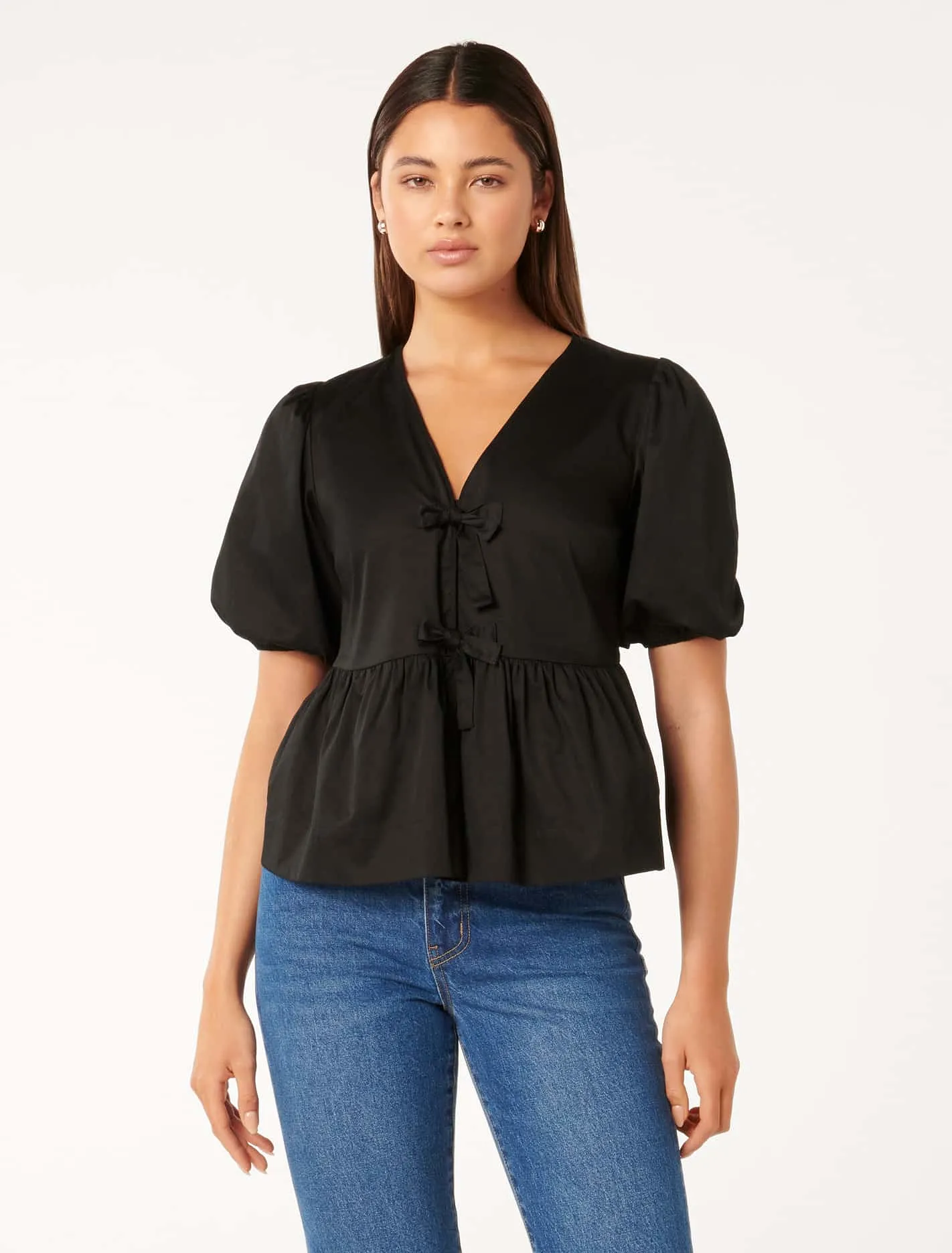 Arabelle Cotton Tie Front Blouse