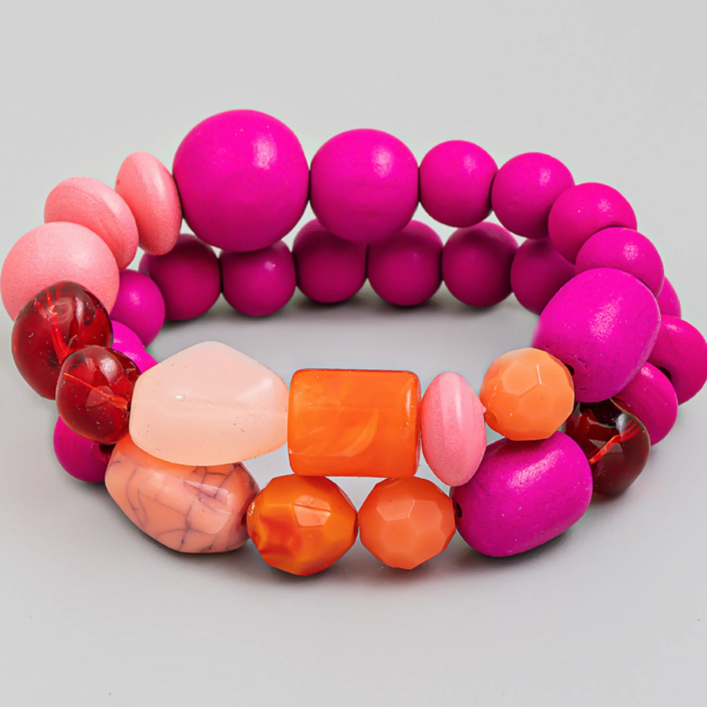 Assorted Ball Bead Stretchable Bracelet Set