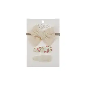 Ballerina Snap Hair Clips & Bow Set in Ivory