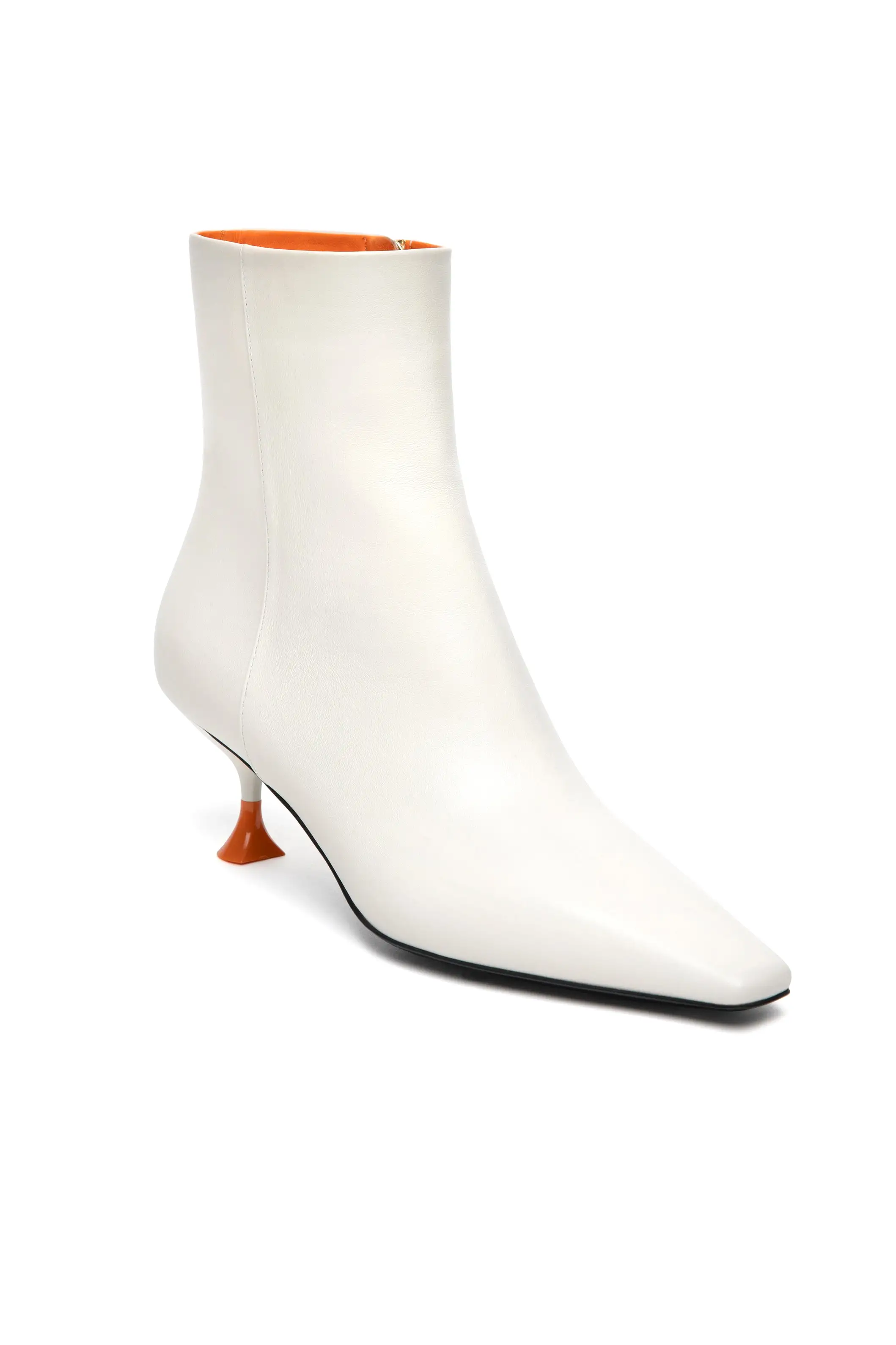 Bee Cris Leather Bootie in Ivory