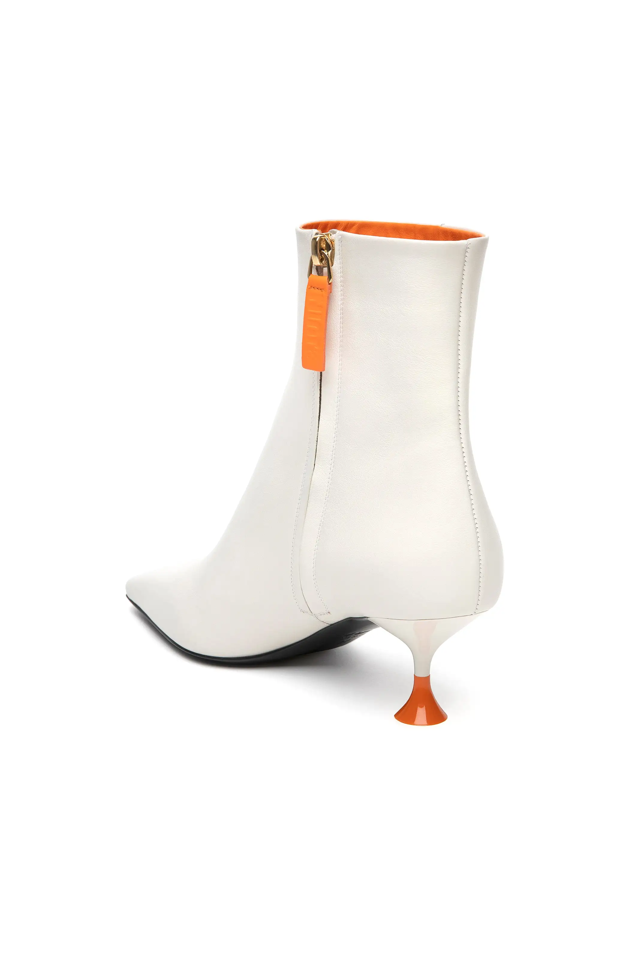 Bee Cris Leather Bootie in Ivory