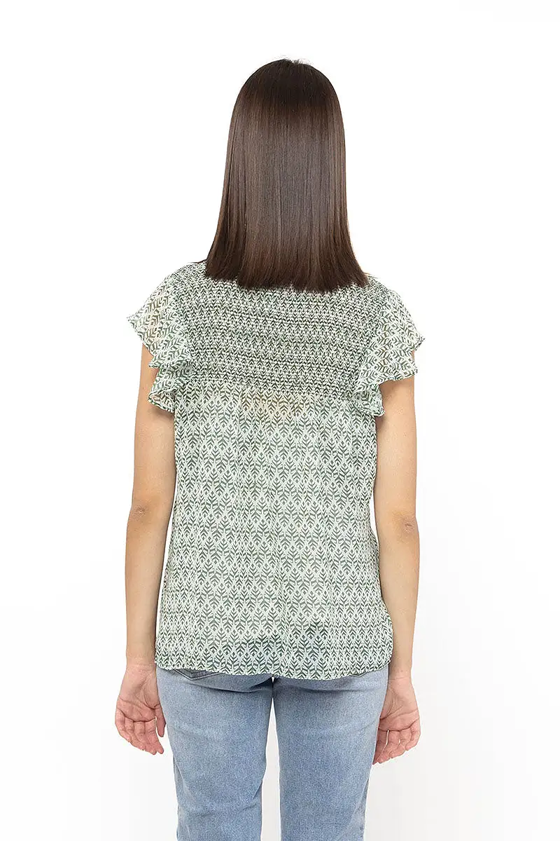 Billie The Label Amorous Top - Green Motif