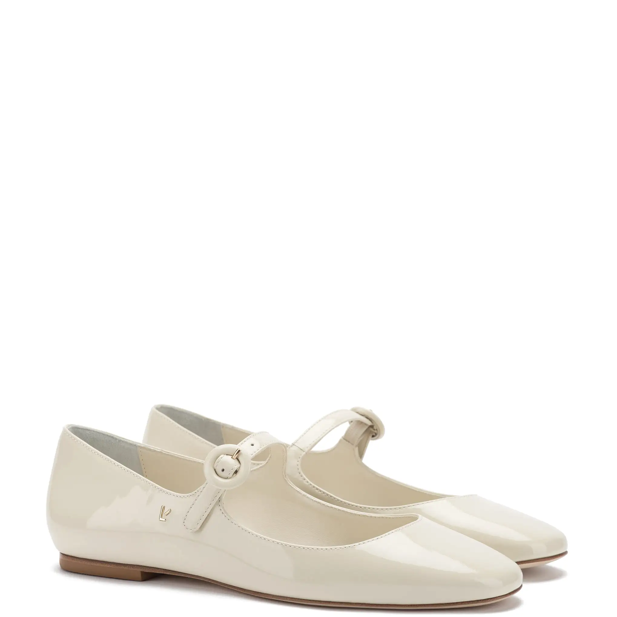 Blair Ballet Flat In Ivory Patent Leather