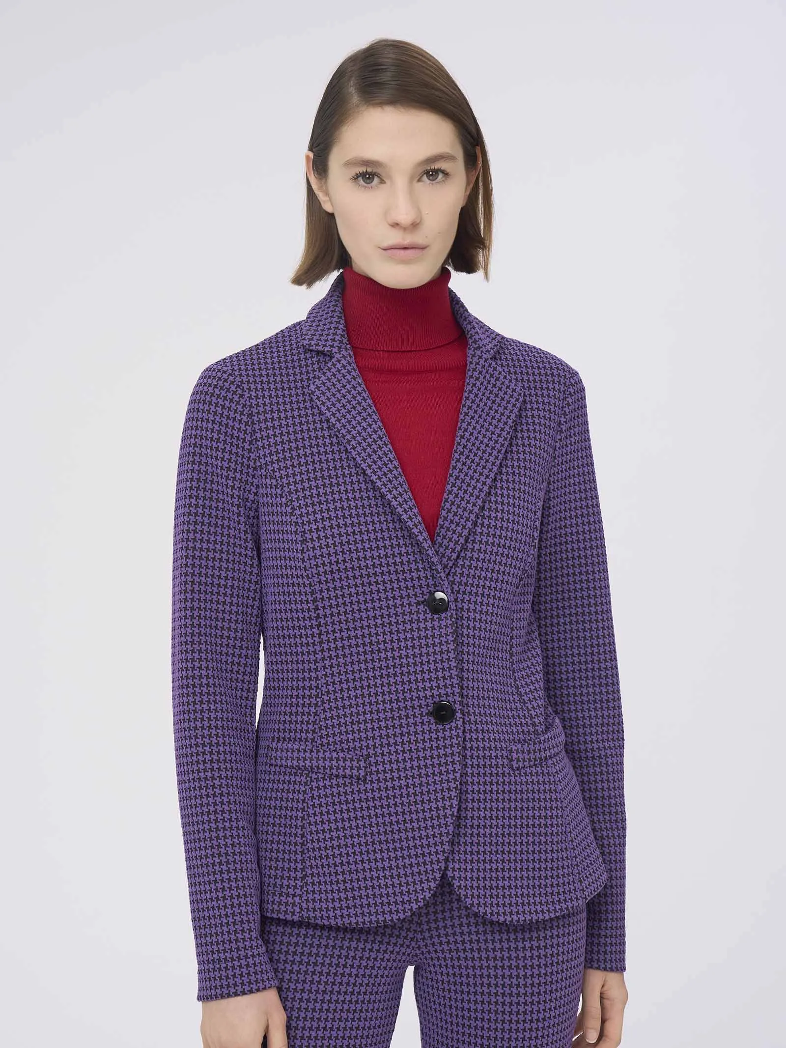 Blazer a 2 bottoni in Eco Jacquard - Fant. Sunset Purple