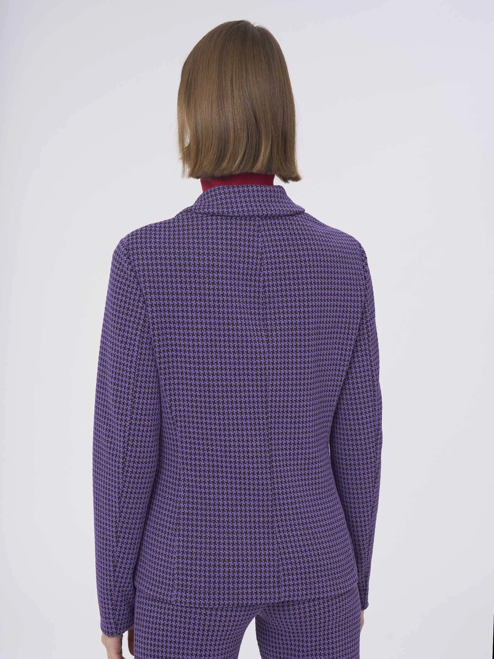 Blazer a 2 bottoni in Eco Jacquard - Fant. Sunset Purple