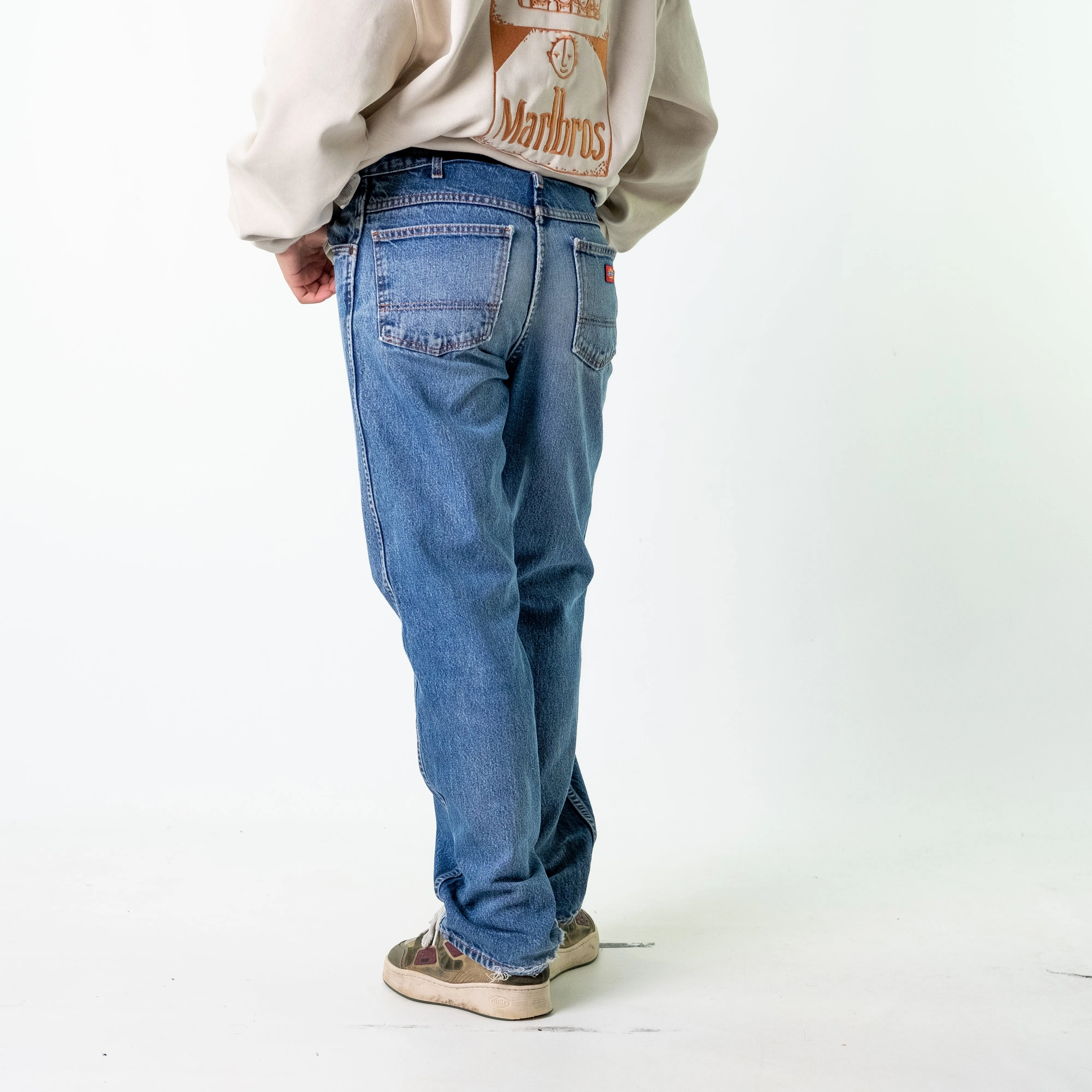 Blue Denim 90s Dickies  Cargo Skater Trousers Pants Jeans (33x33)