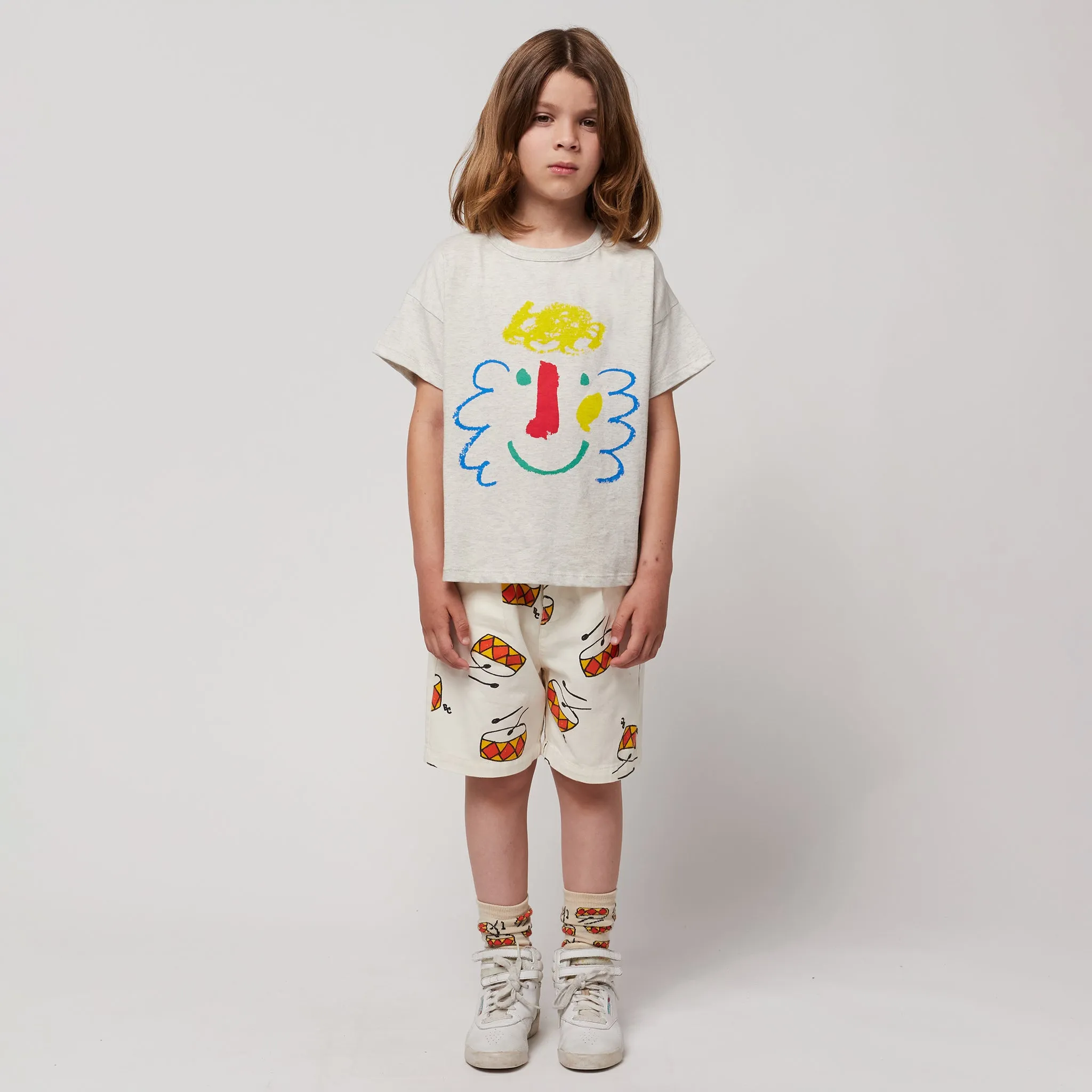 Bobo Choses Child Play The Drums All Over Bermuda Shorts Cream