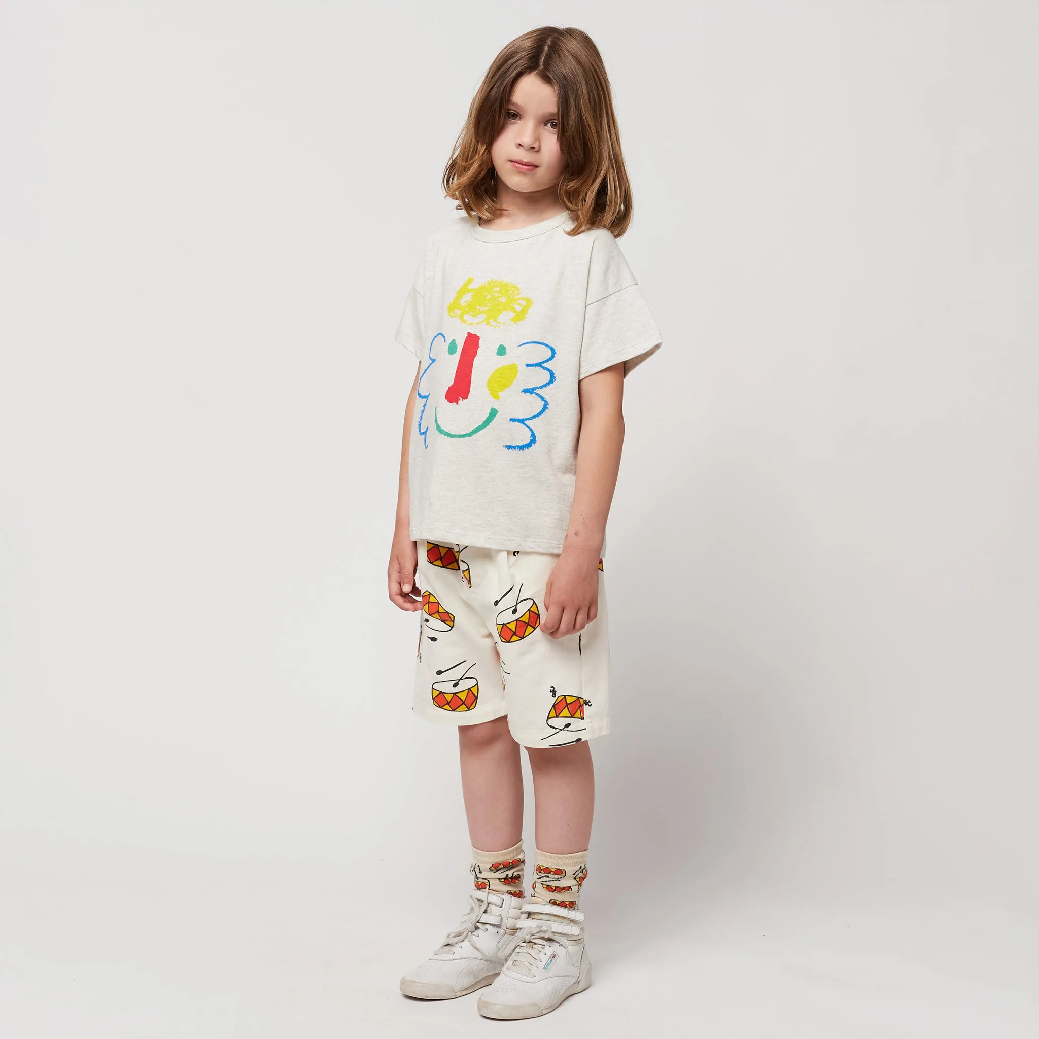 Bobo Choses Child Play The Drums All Over Bermuda Shorts Cream