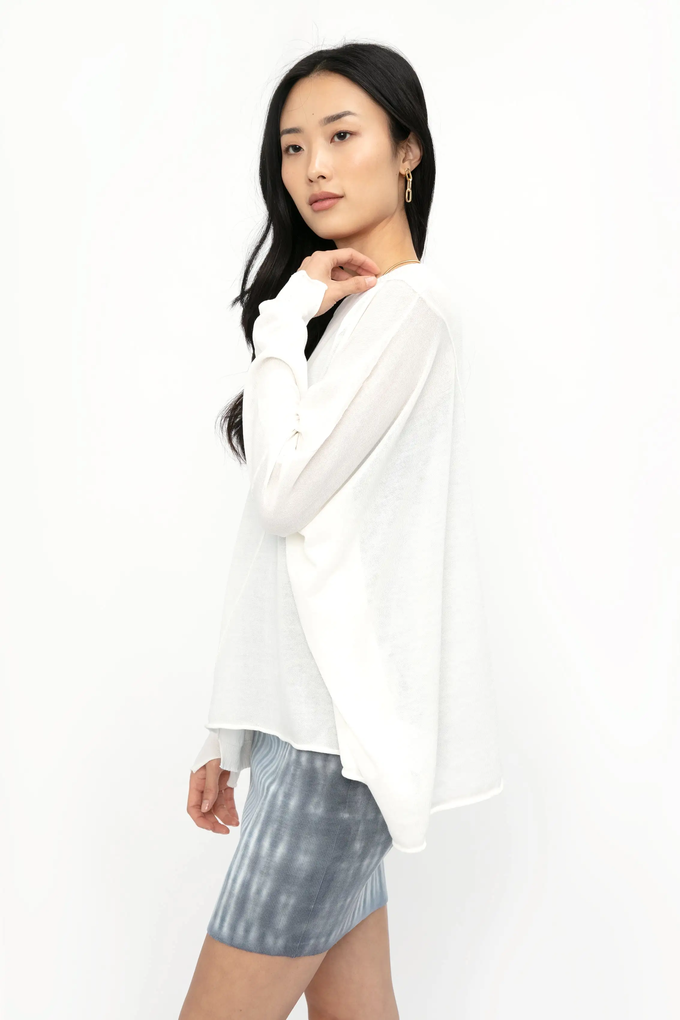 Boxy Asymmetrical Top in Ivory