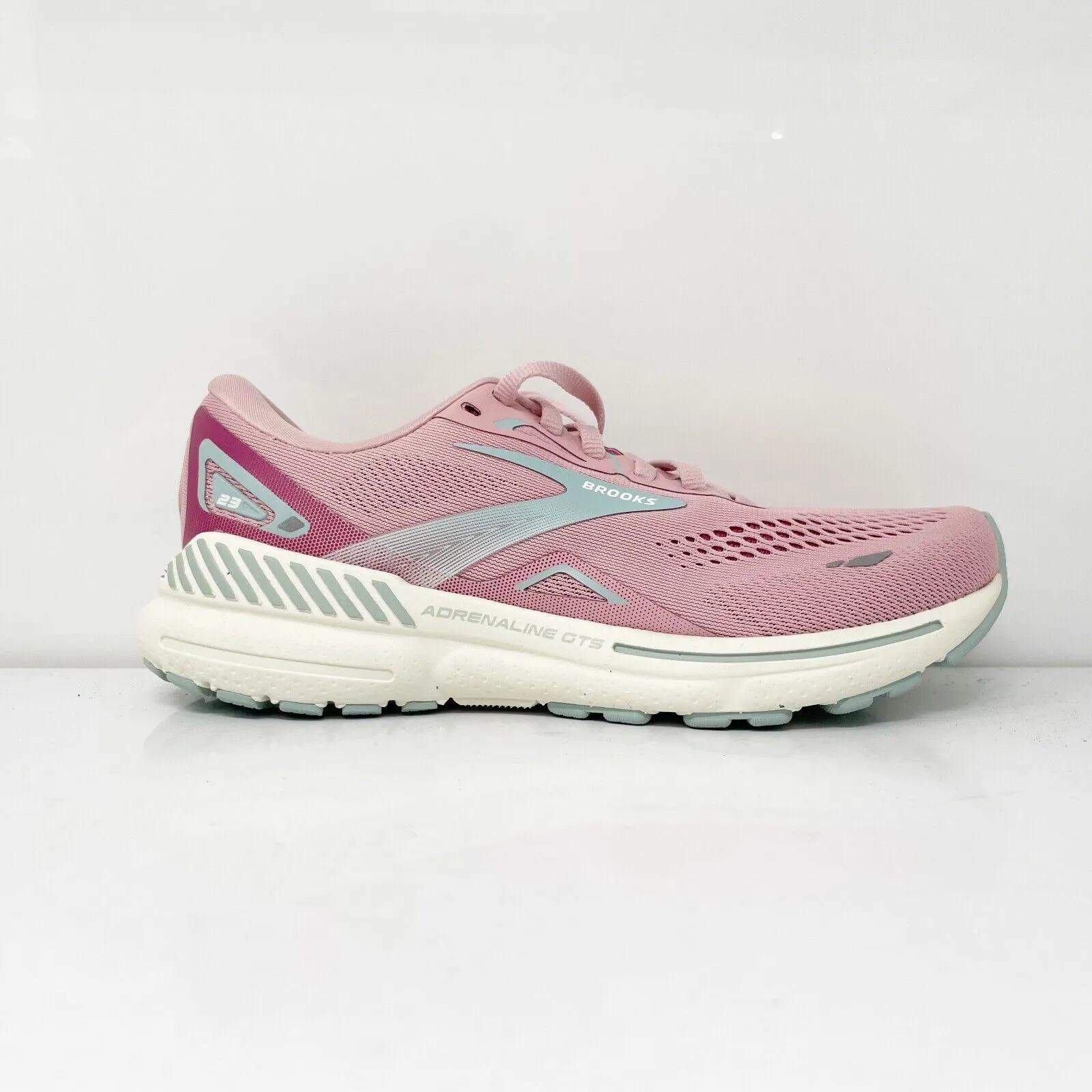 Brooks Womens Adrenaline GTS 23 1203811B667 Pink Running Shoes Sneakers Size 7 B