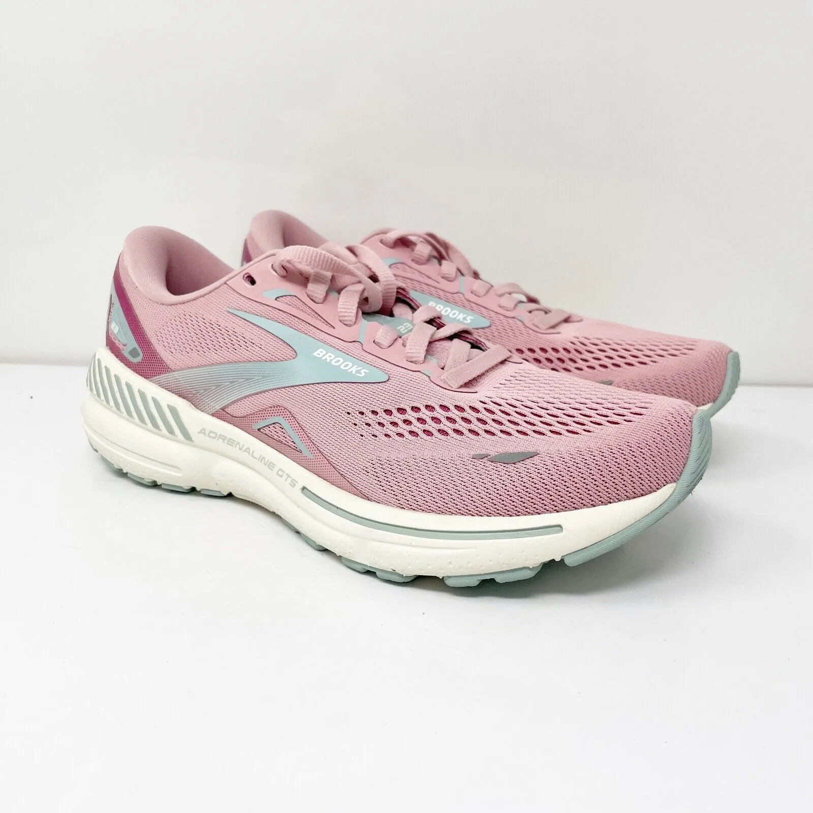 Brooks Womens Adrenaline GTS 23 1203811B667 Pink Running Shoes Sneakers Size 7 B