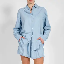 Chambray Denim Button Up Shirt