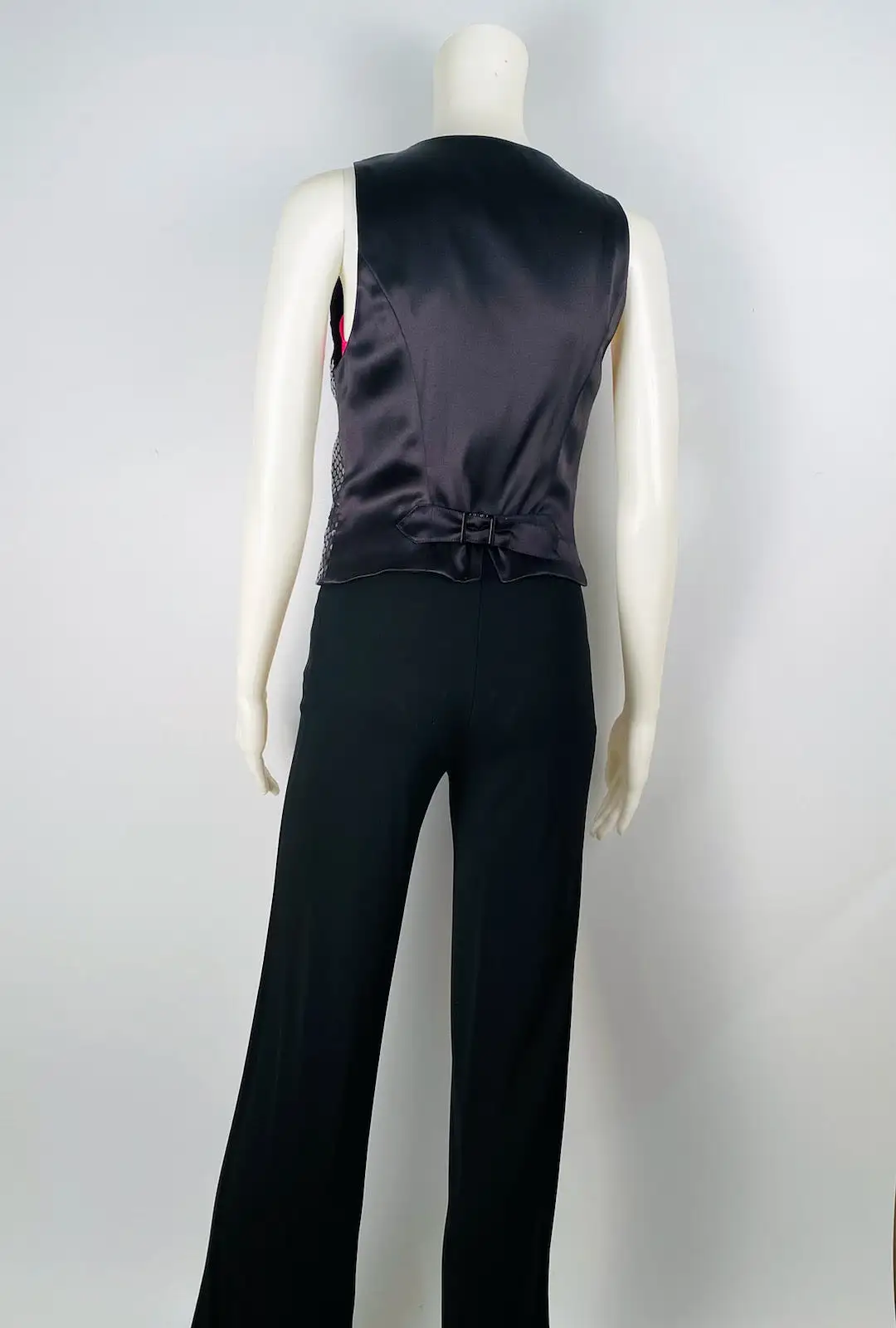 Chanel 03C 2003 Cruise Resort Silk Charmeuse Vest with black sequins FR 42