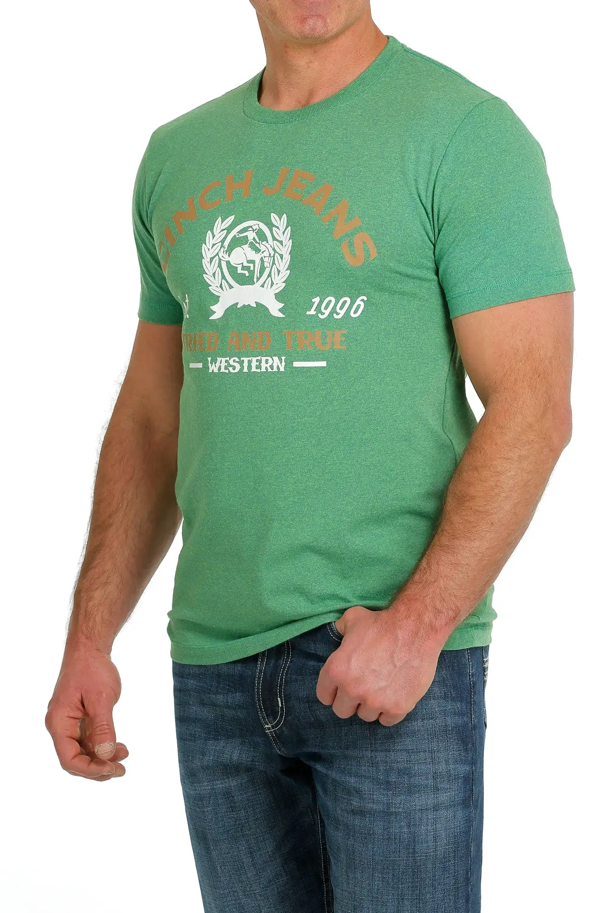 'Cinch' Men's Tried and True Tee - Heather Green