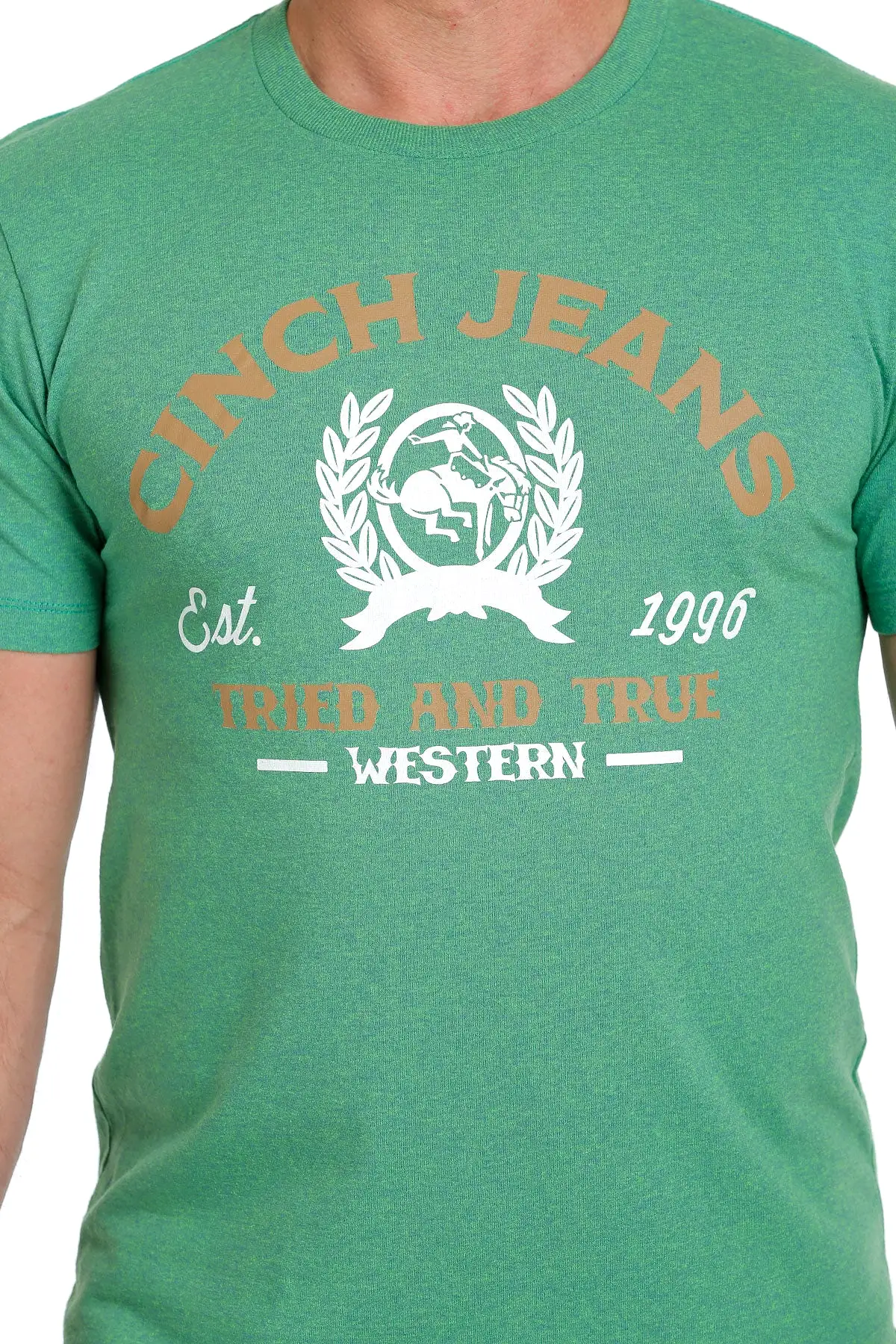 'Cinch' Men's Tried and True Tee - Heather Green