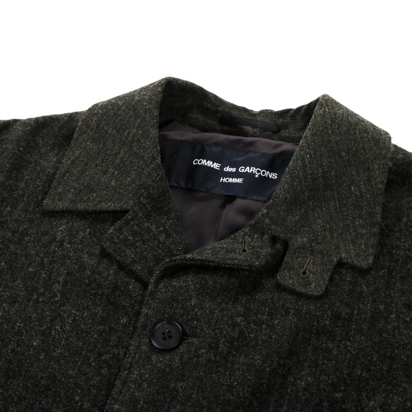 COMME DES GARCONS HOMME C006 WOOL COAT DARK KHAKI MIX