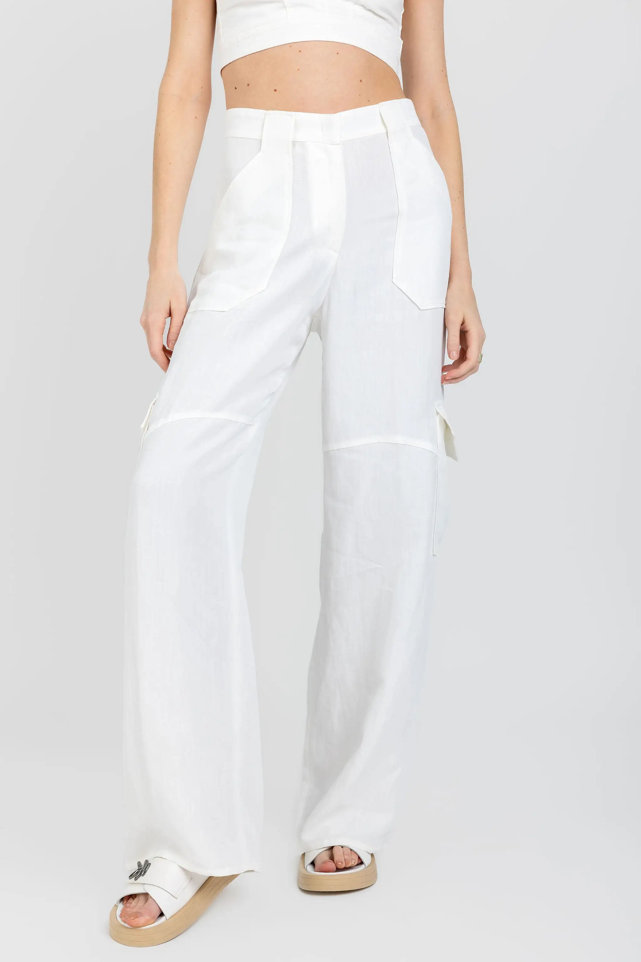 Cool Wool Cargo Trouser Pant in Raffia