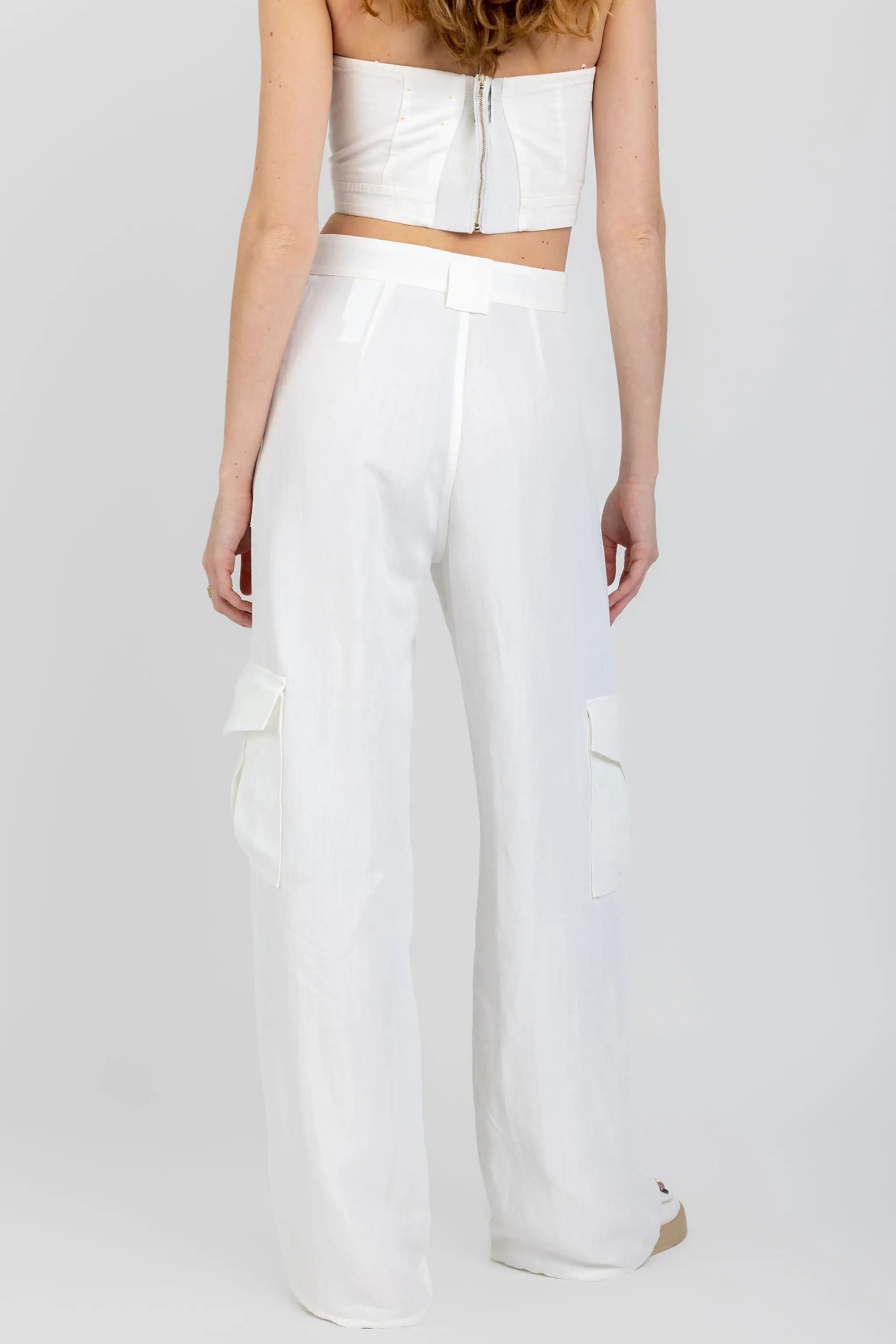 Cool Wool Cargo Trouser Pant in Raffia