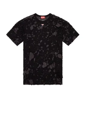 Cotton t-shirt with ripped effect