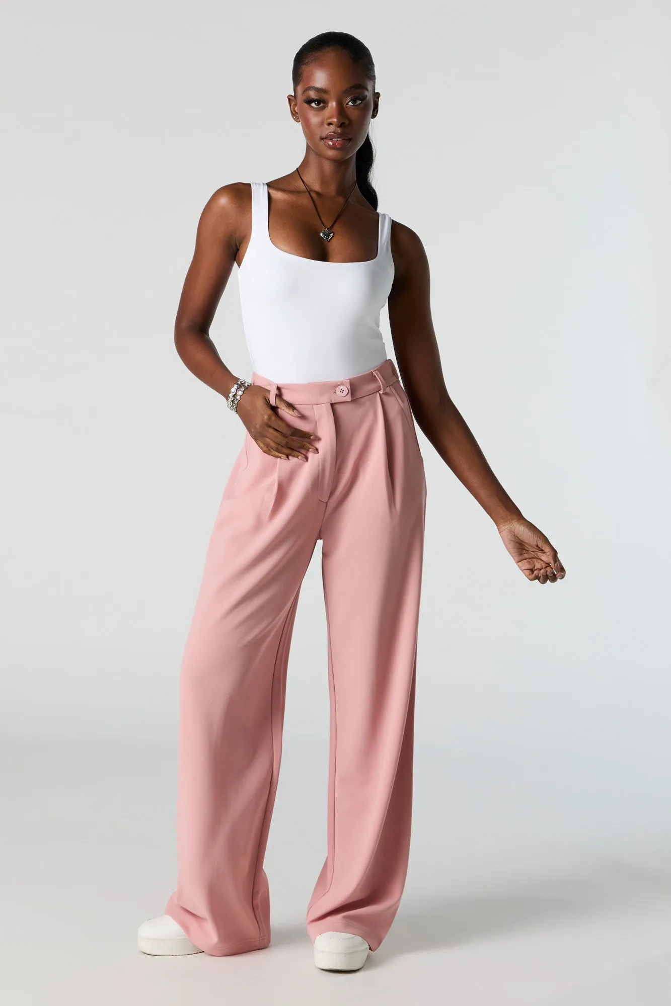 Crepe Straight Leg Dress Pant