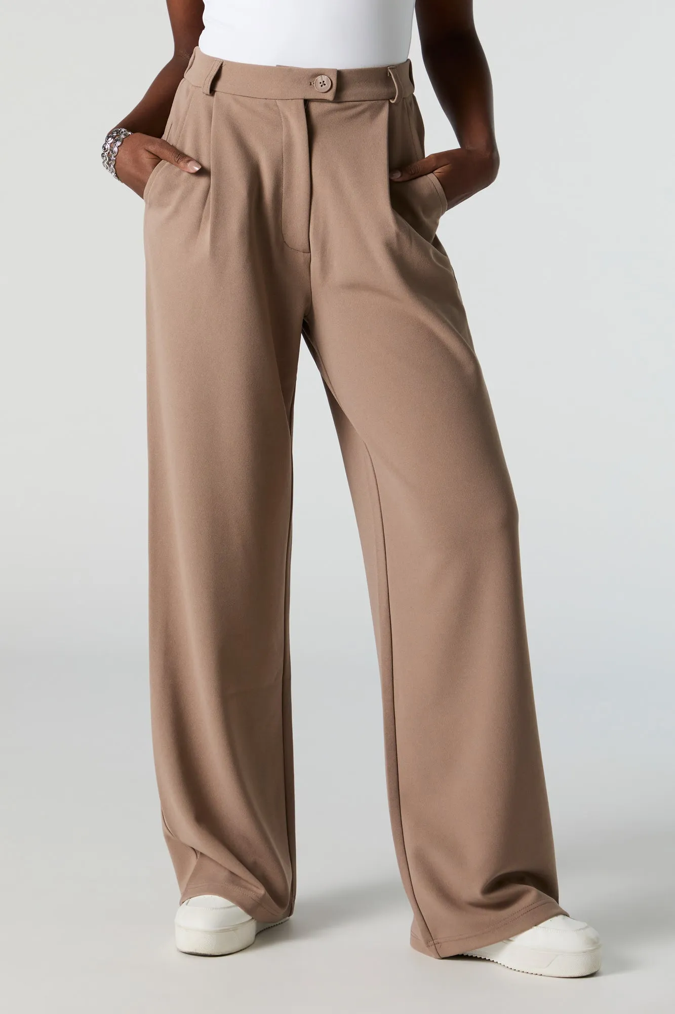 Crepe Straight Leg Dress Pant