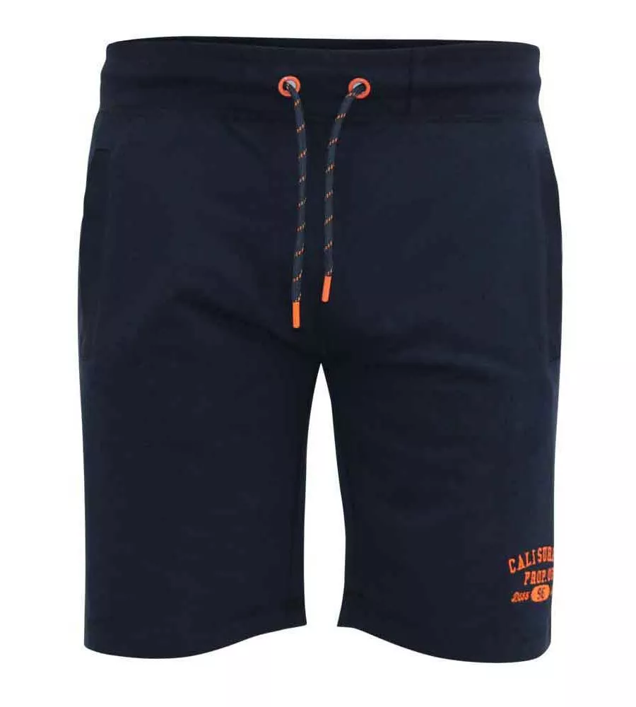 D555 Big Mens Navy Shorts With Elasticated Waist and Loop Back (SUTTON 2)