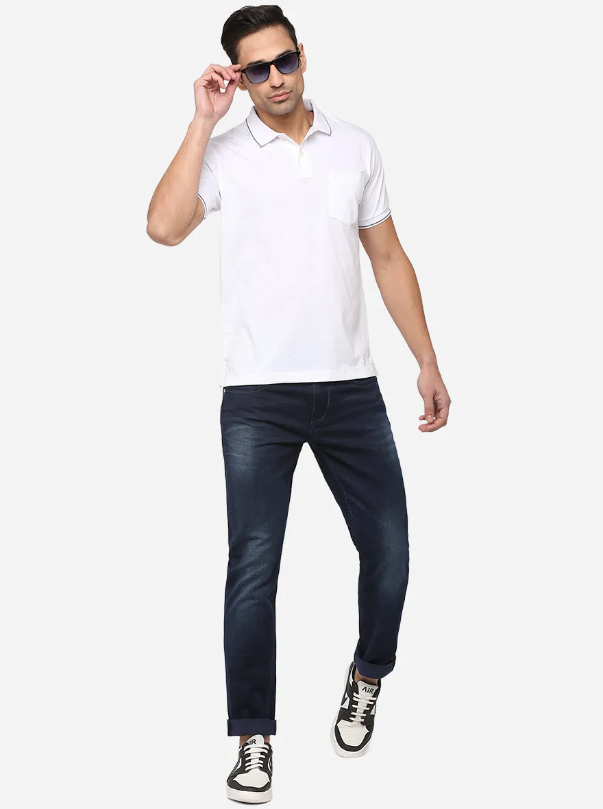 Dark Blue Washed Slim Fit Jeans | JadeBlue