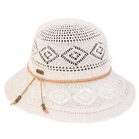 Eliza Poly Braid Bucket Hat in Ivory