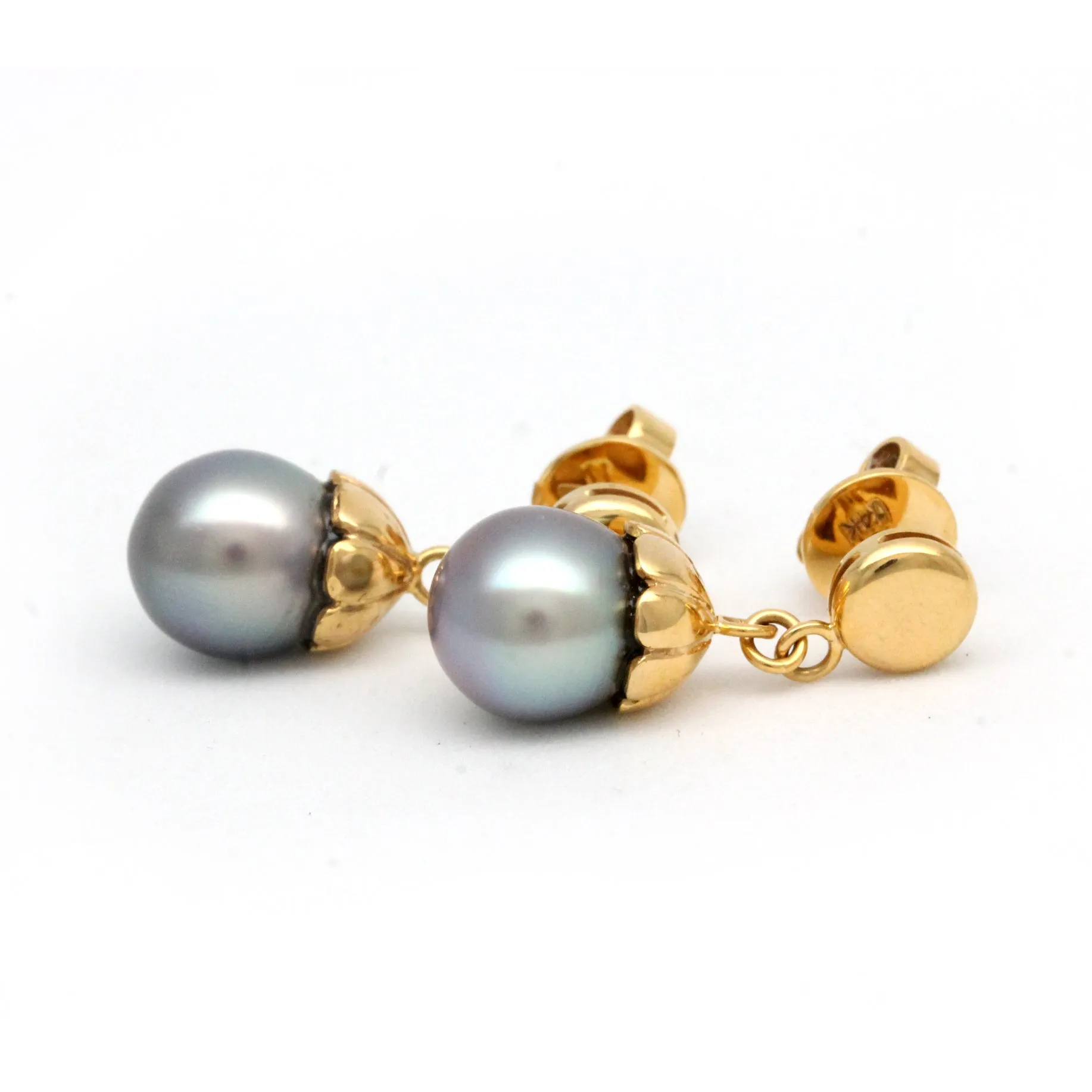 Extraordinary Cortez pearls in short-hanging Earrings14k