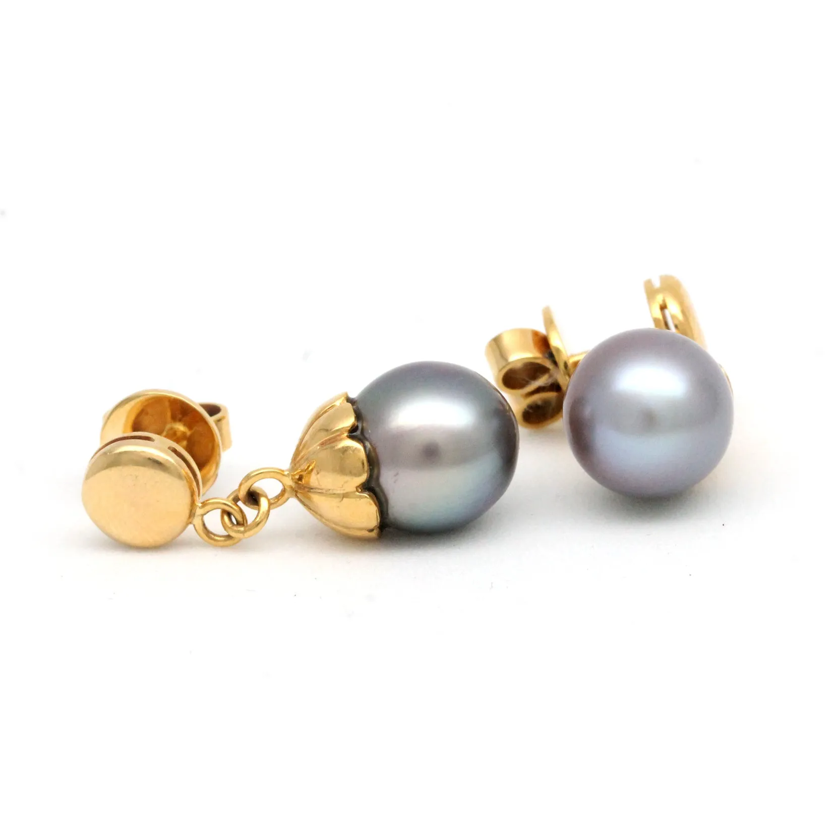 Extraordinary Cortez pearls in short-hanging Earrings14k