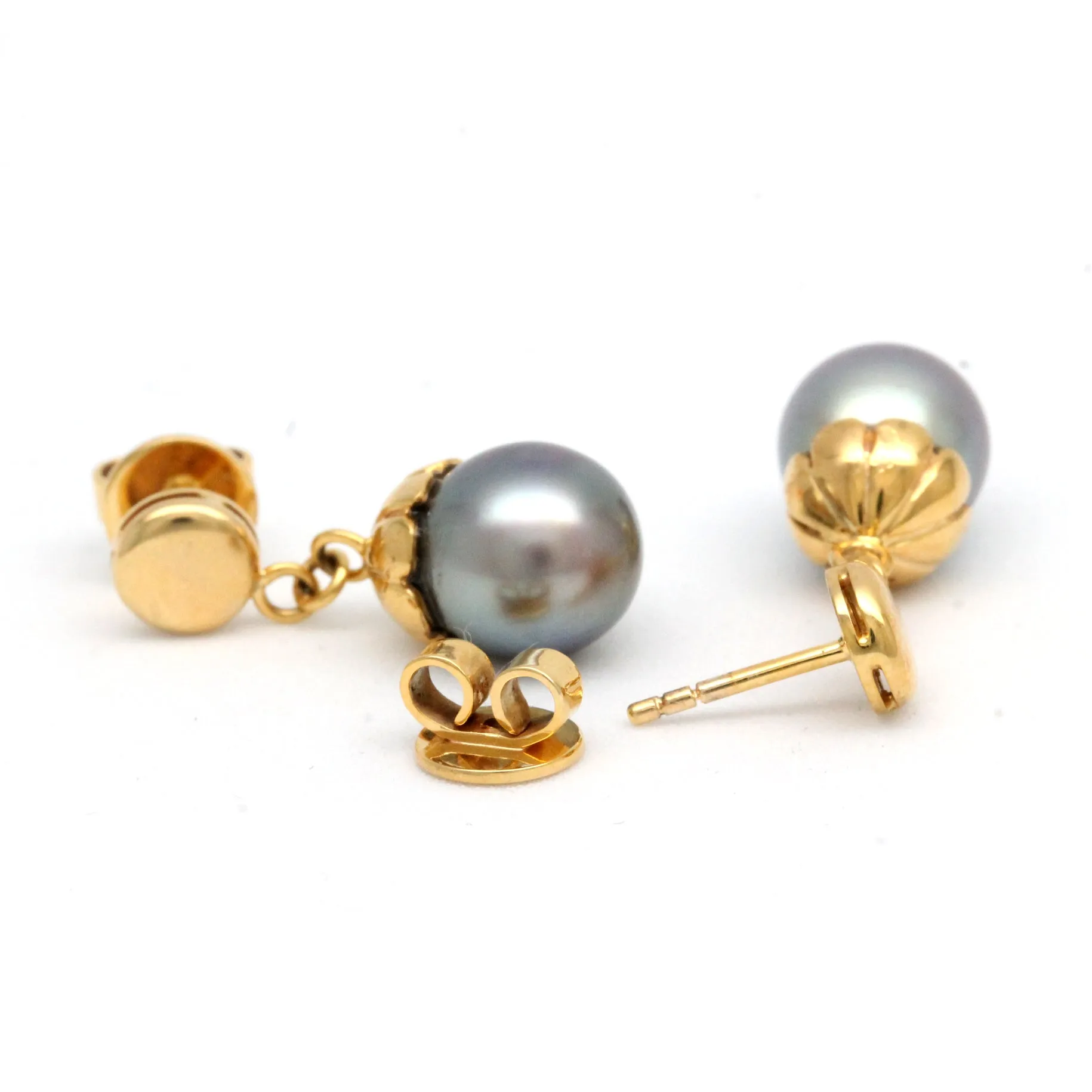 Extraordinary Cortez pearls in short-hanging Earrings14k