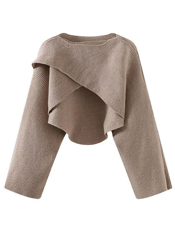 Fashion Design Crew Neck Knit Sweater