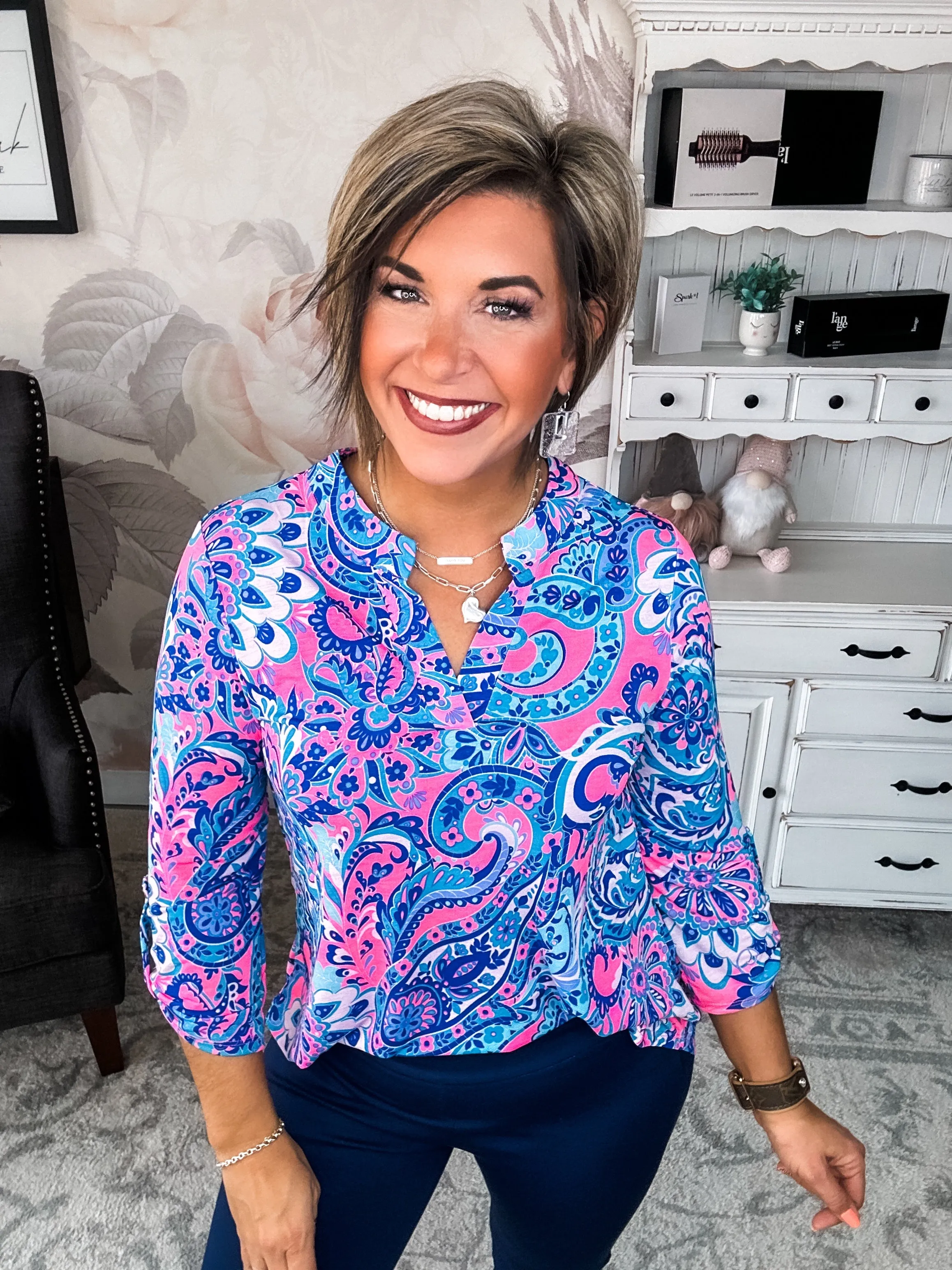 Figure It Out Top - Pink Multi