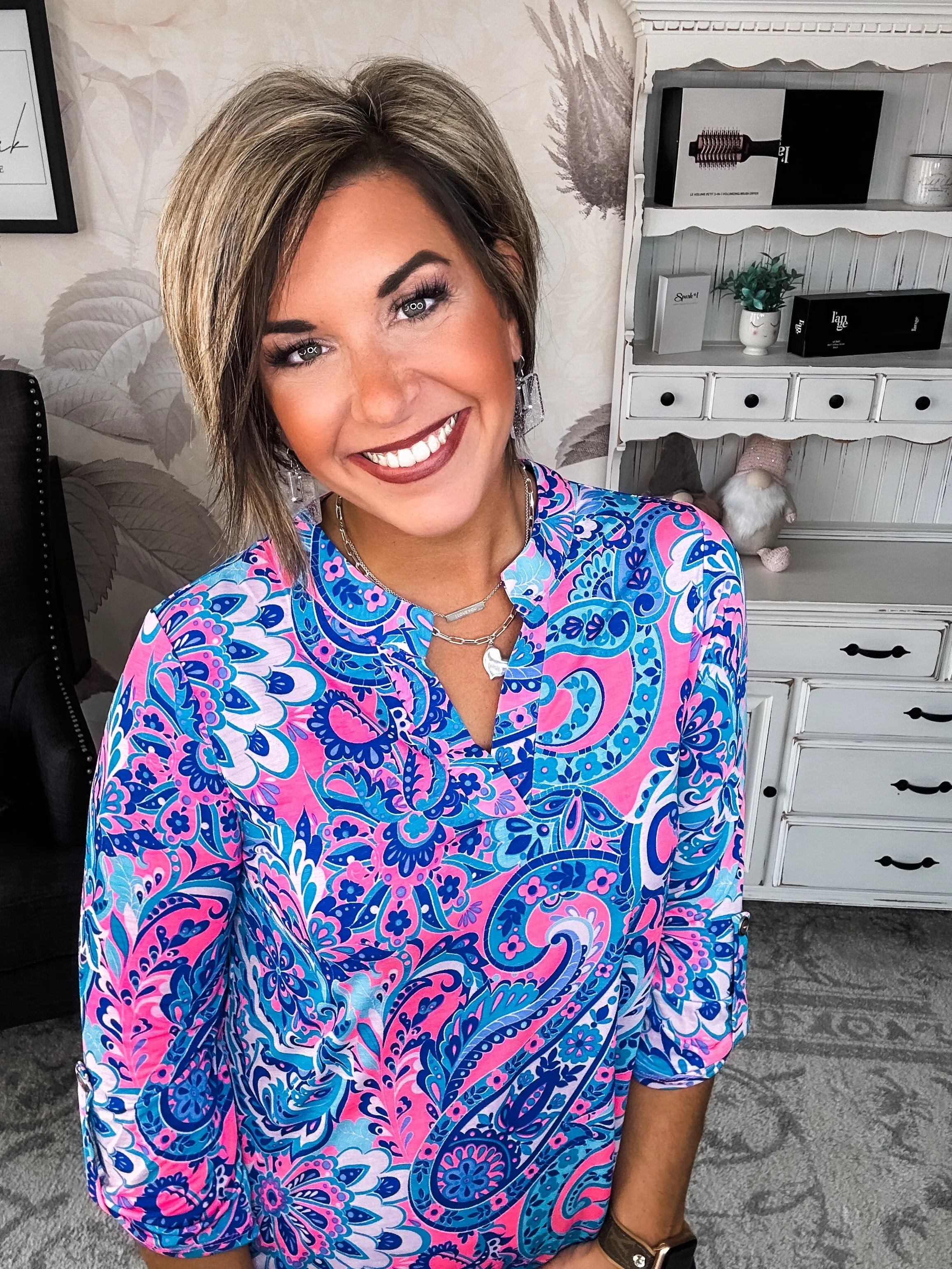 Figure It Out Top - Pink Multi