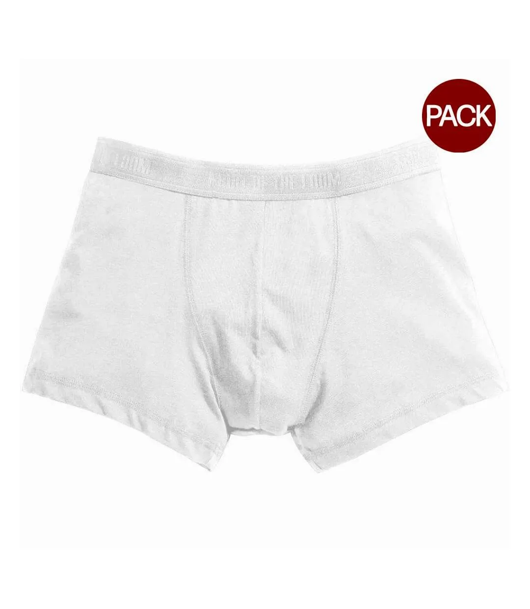 Fruit Of The Loom Mens Classic Shorty Cotton Rich Boxer Shorts (Pack Of 2) (White) - UTBC3357