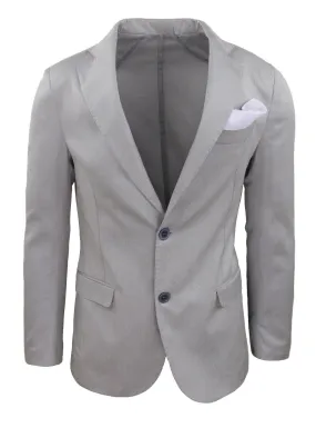 Giacca Blazer uomo grigio chiaro slim fit elegante formale casual cerimonia