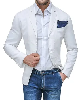 Giacca uomo Sartoriale in lino bianca Elegante Blazer primavera estate