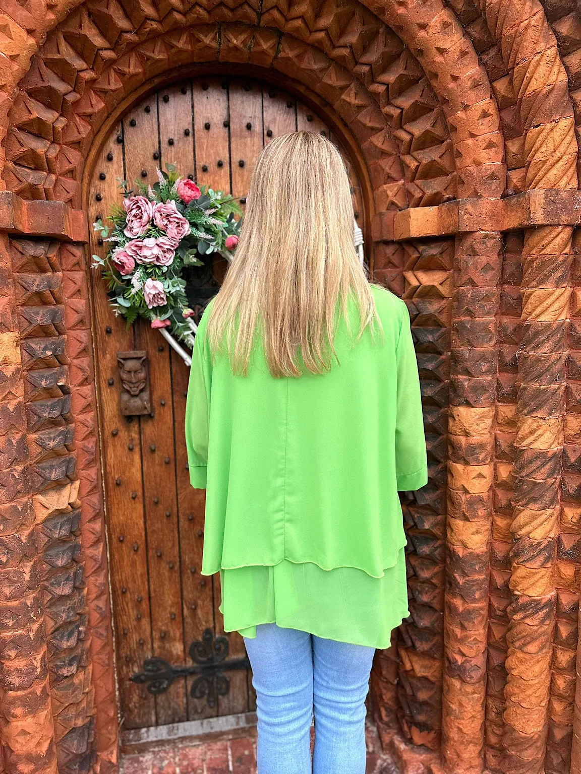 Green Back Detail Blouse Jackie