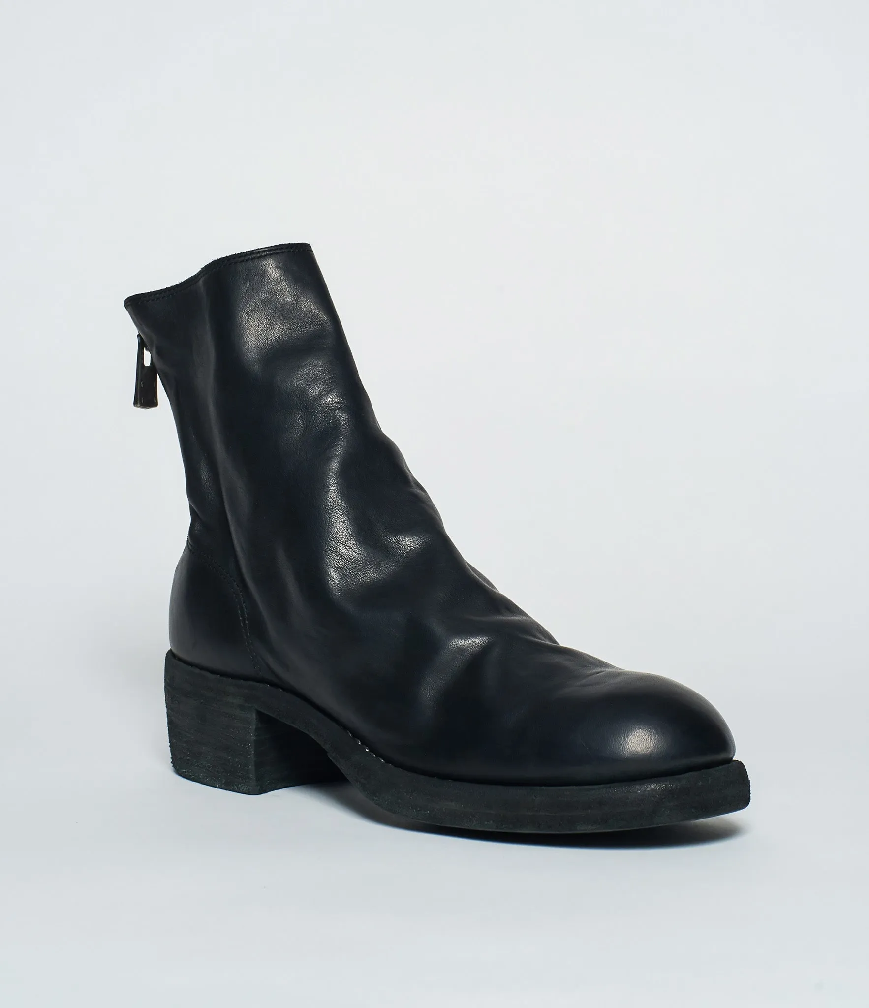 Guidi 796Z Black Baby Calf Full Grain Back Zip Boots