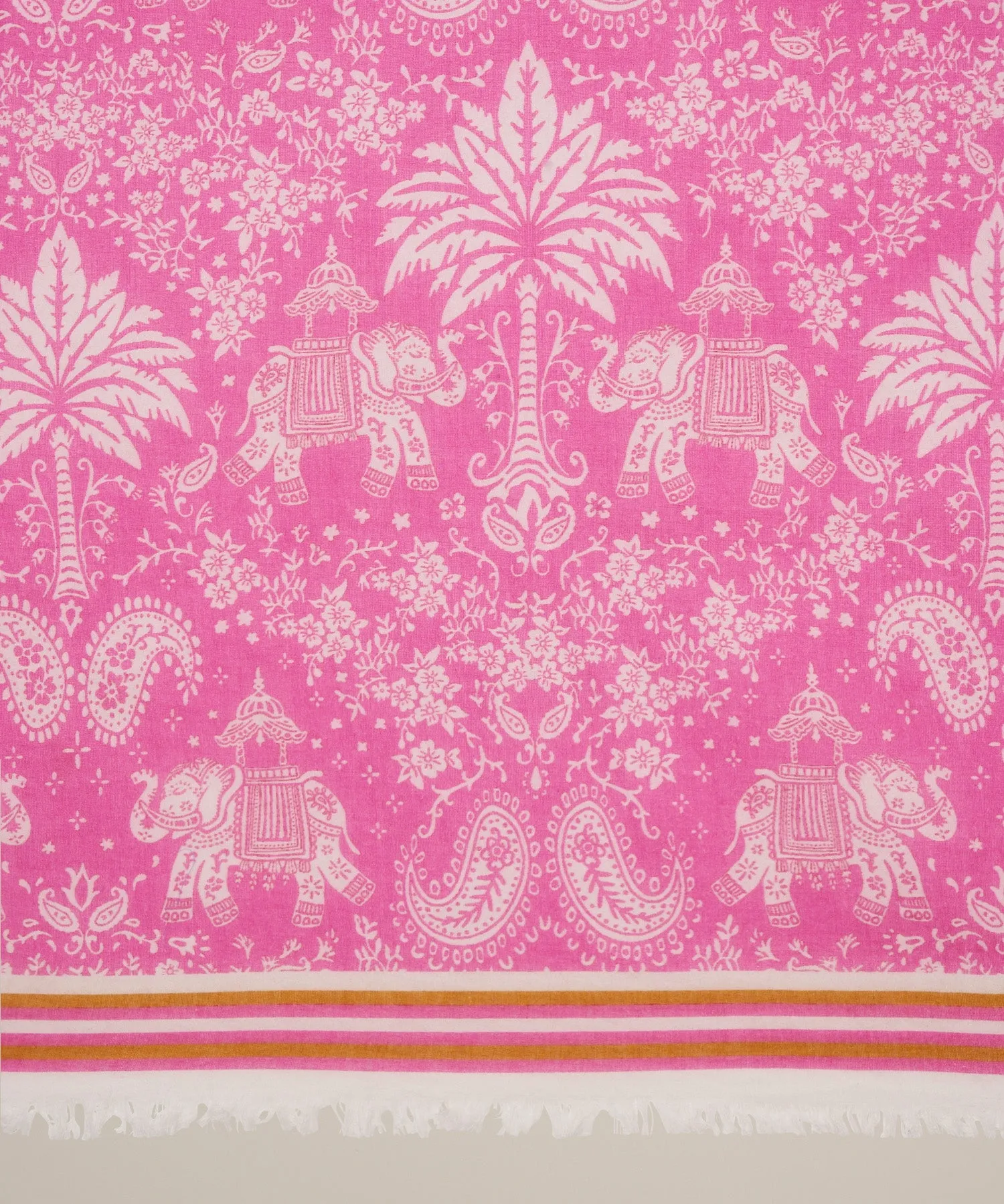 Hartford Pink Cotton Voile Elephants Scarf