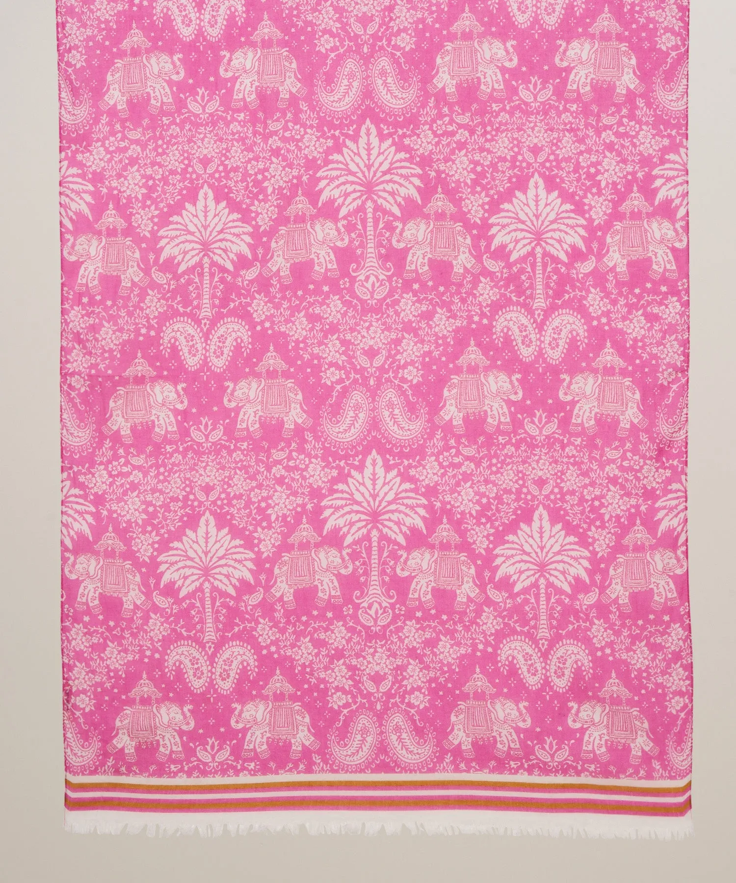 Hartford Pink Cotton Voile Elephants Scarf