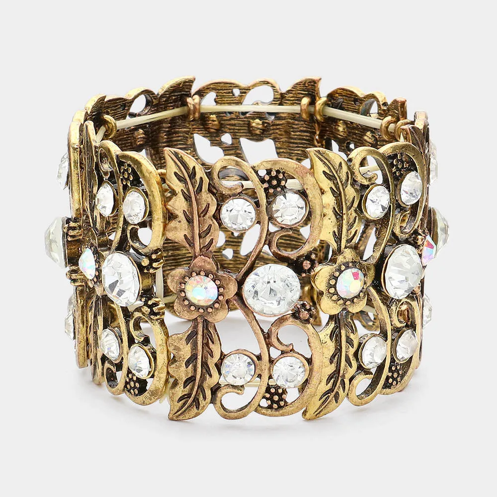 iLLASPARKZ Floral Leaves Stretchable Bangle Bracelet