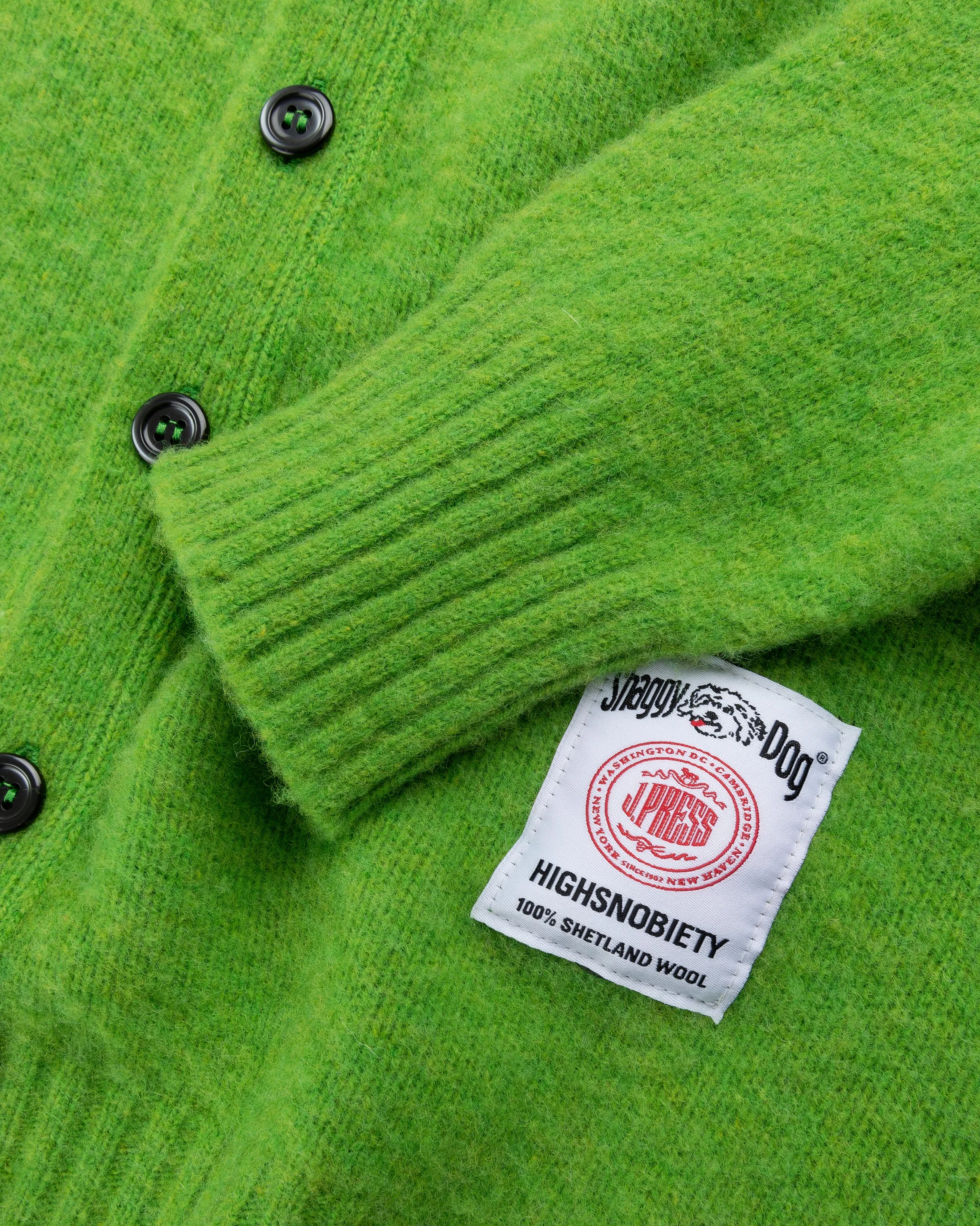 J. PRESS X HIGHSNOBIETY SHAGGY DOG CARDIGAN - GREEN