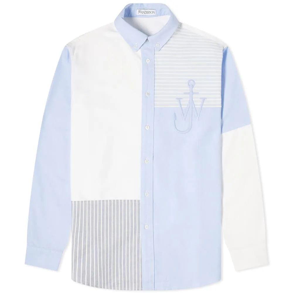 JW Anderson Relaxed Patchwork ShirtLight Blue